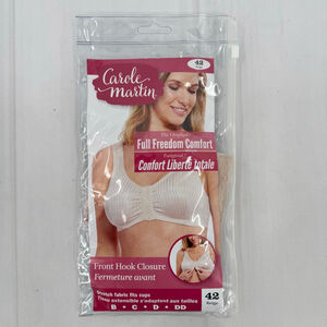 Carole Martin The Original Full Freedom Comfort Front Hook Bra Beige 42 B-DD Cup